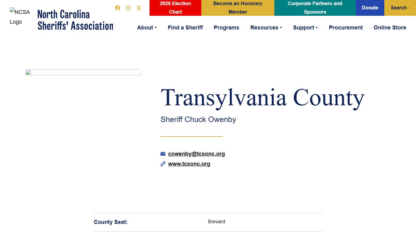 Sheriff Chuck Owenby North Carolina Sheriffs' Association